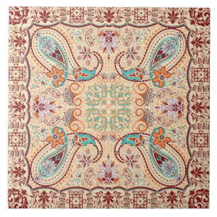 Teste padrão abstrato retro na moda Funky de Boho