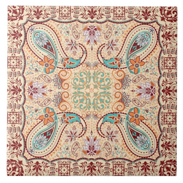 Teste padrão abstrato retro na moda Funky de Boho (Frente)