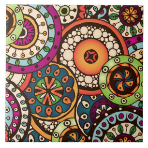 Teste padrão abstrato retro na moda Funky de Boho