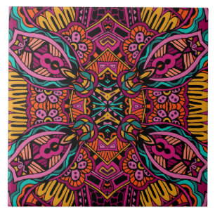 Teste padrão abstrato retro na moda Funky de Boho