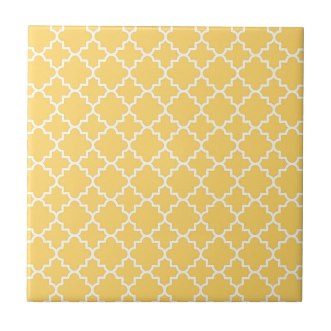 Teste padrão amarelo de Quatrefoil (Frente)