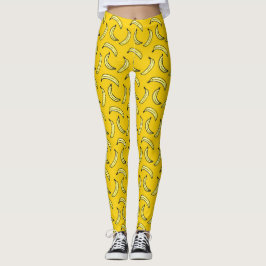 Teste padrão amarelo Legging da banana