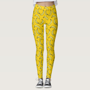 Teste padrão amarelo Legging da banana