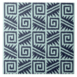 Teste padrão asteca de Ikat - índigo e luz - azu