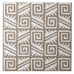 Teste padrão asteca de Ikat - Taupe Tan e creme