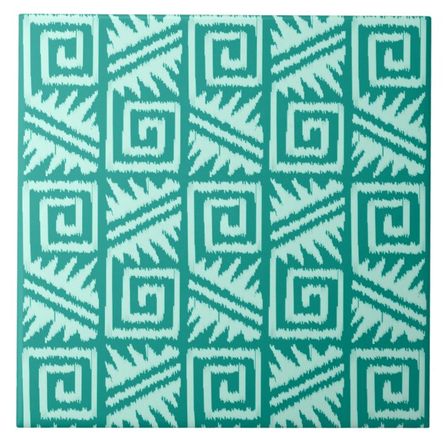 Teste padrão asteca de Ikat - turquesa e Aqua (Frente)