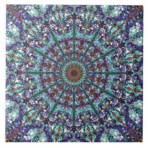 Teste padrão atado mandala de turquesa de Boho