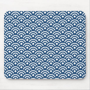 Teste padrão azul da meia-noite Mousepad de