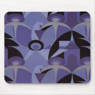 Teste padrão azul do art deco - Mousepad