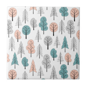 Teste padrão bonito da floresta do Doodle