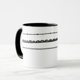 Teste padrão bonito preto e branco da caneca | do