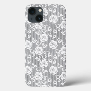 Teste padrão branco do laço no fundo cinzento