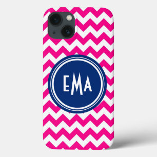 Teste padrão branco e azul cor-de-rosa de Chevron