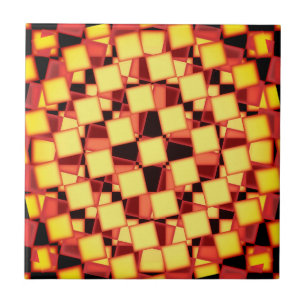 Teste padrão checkered vermelho e amarelo
