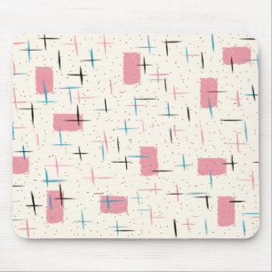 Teste padrão cor-de-rosa atômico retro Mousepad