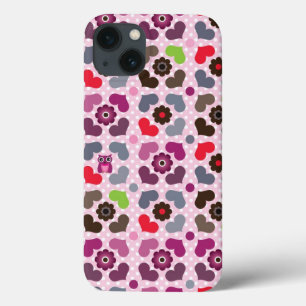 teste padrão cor-de-rosa das flores e das corujas