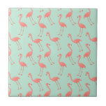 Teste padrão cor-de-rosa do flamingo<br><div class="desc">Este é um desenho de um pássaro do flamingo que seja feito em um teste padrão. O fundo é uma cor bonito da hortelã.</div>