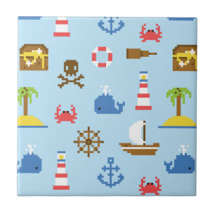Teste padrão da arte do mar do pixel