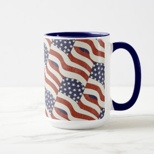 Teste padrão da bandeira americana caneca de 15