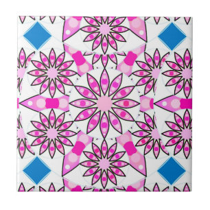 Teste padrão da mandala, rosa, rosa quente, azul