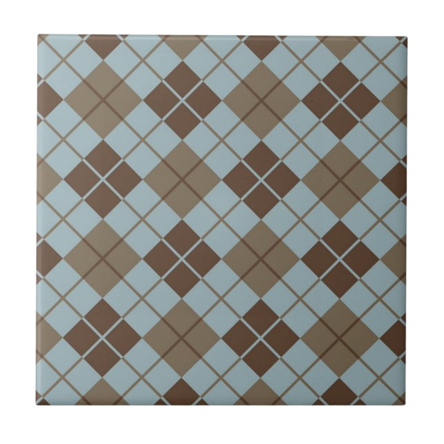 Teste padrão de Argyle no azul e no Taupe (Frente)