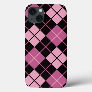 Teste padrão de Argyle no preto e no rosa