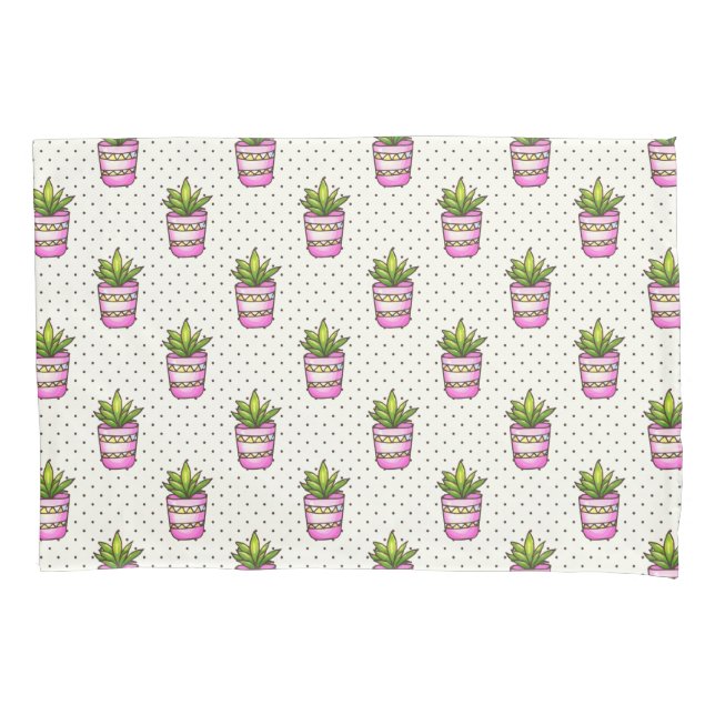 Teste padrão de bolinhas do Succulent da aguarela (Frente-Esquerda)