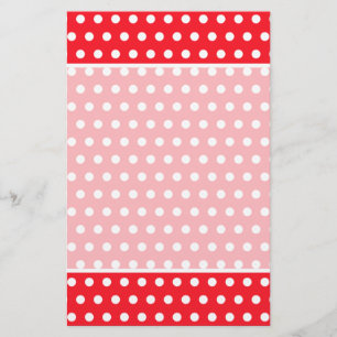 Teste padrão de bolinhas vermelho e branco.