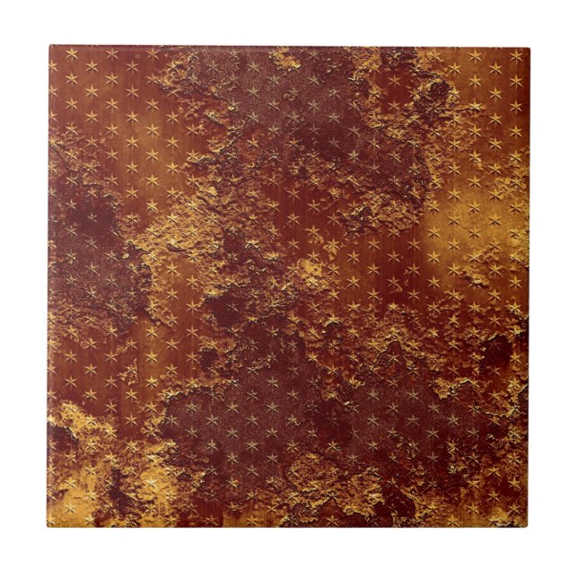 Teste padrão de estrelas Dourado rústico (Frente)
