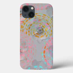 Teste padrão de flor colorido com linhas gráfica