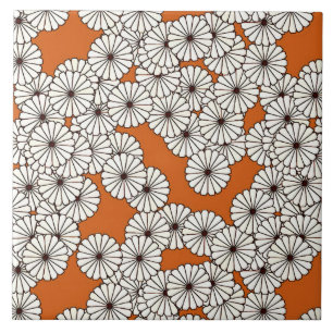 Teste padrão de flor do art deco - creme na