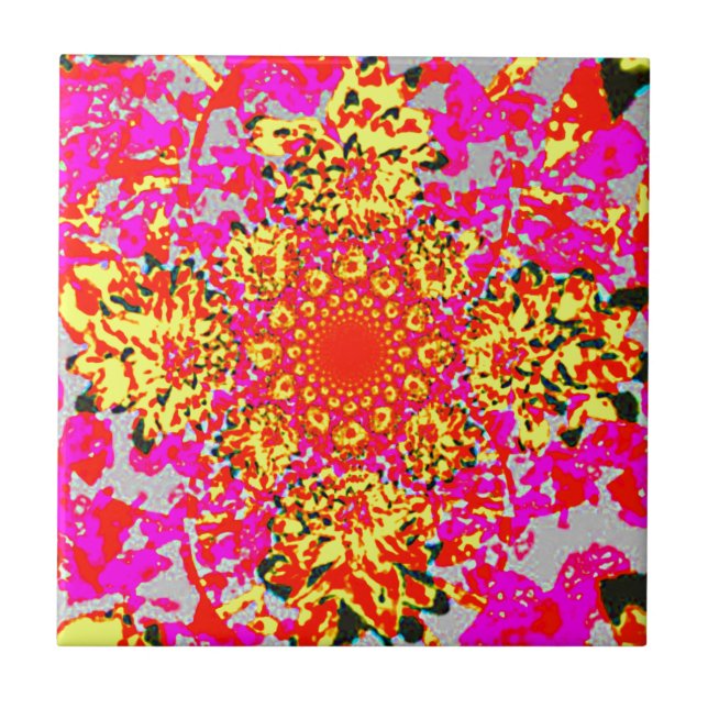 Teste padrão de flor floral cor-de-rosa amarelo (Frente)