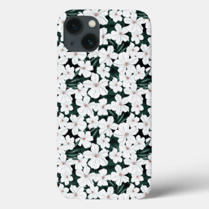 Teste padrão de flores tropical branco