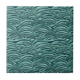 Teste padrão de ondas verde e azul. Textura do mar