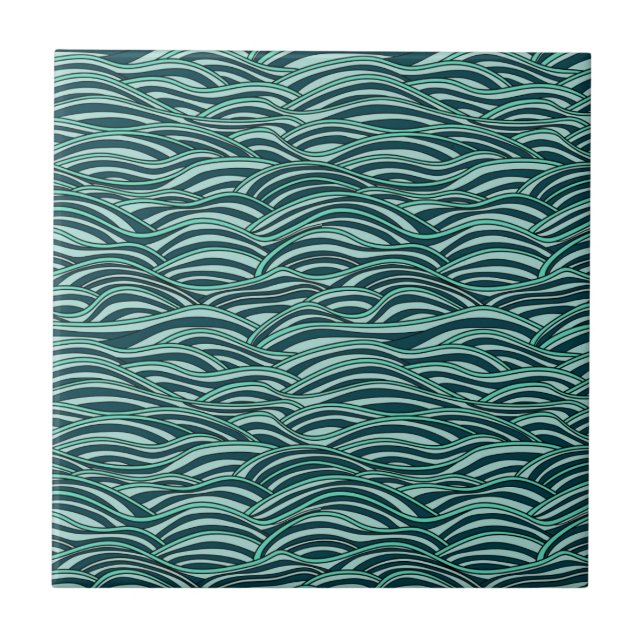 Teste padrão de ondas verde e azul. Textura do mar (Frente)