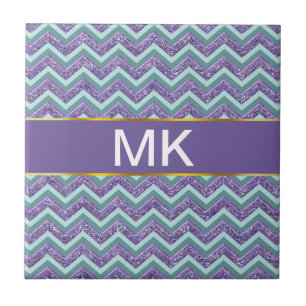 Teste padrão de ziguezague de vidro Amethyst