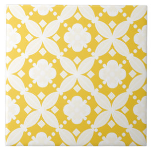 Teste padrão decorativo amarelo e branco alegre