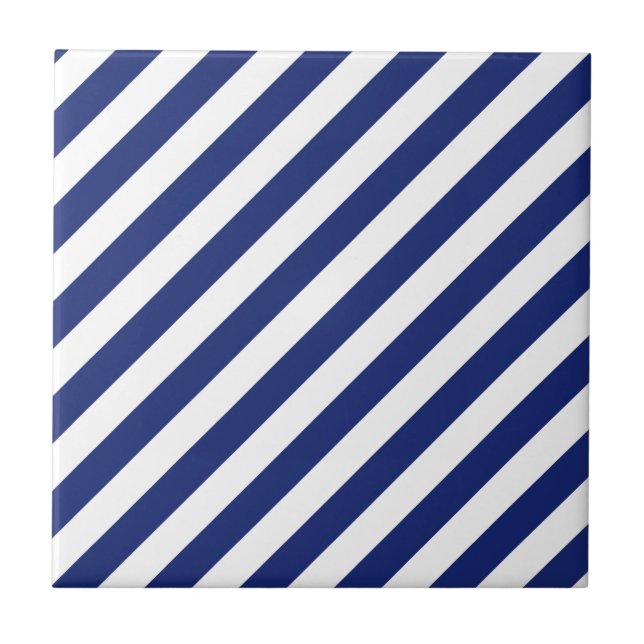Teste padrão diagonal do azul marinho e o branco (Frente)