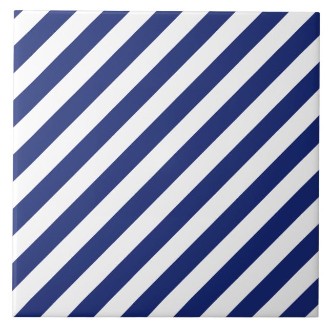 Teste padrão diagonal do azul marinho e o branco (Frente)