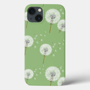 Teste padrão do dente-de-leão no fundo verde