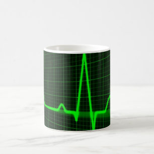 teste padrão do ecg do cardiogram para a caneca