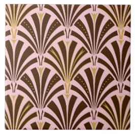 Teste padrão do fã do art deco - chocolate no rosa