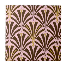 Teste padrão do fã do art deco - chocolate no rosa