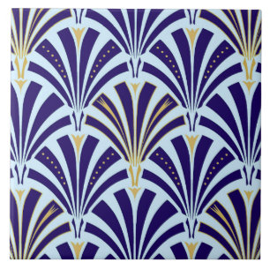 Teste padrão do fã do art deco - cobalto e
