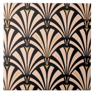 Teste padrão do fã do art deco - pêssego no pre