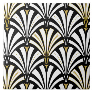Teste padrão do fã do art deco - preto e branco