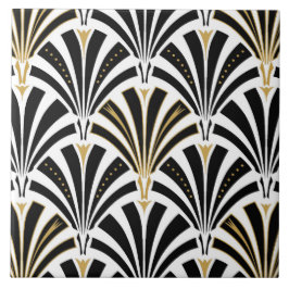 Teste padrão do fã do art deco - preto e branco