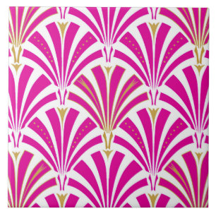 Teste padrão do fã do art deco - rosa do fúcsia