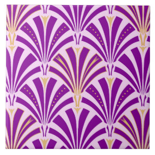 Teste padrão do fã do art deco - roxo e orquídea