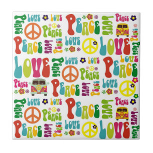 Teste padrão do hippy do amor da paz